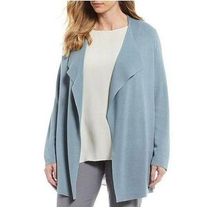 Eileen Fisher Blue Open Front Cardigan